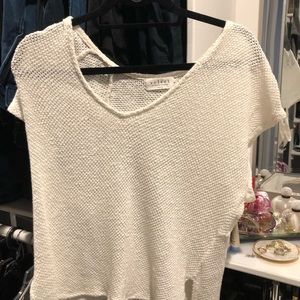 White velvet gauze top